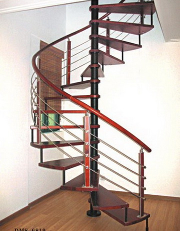 Arc Stainless steel wood staircase